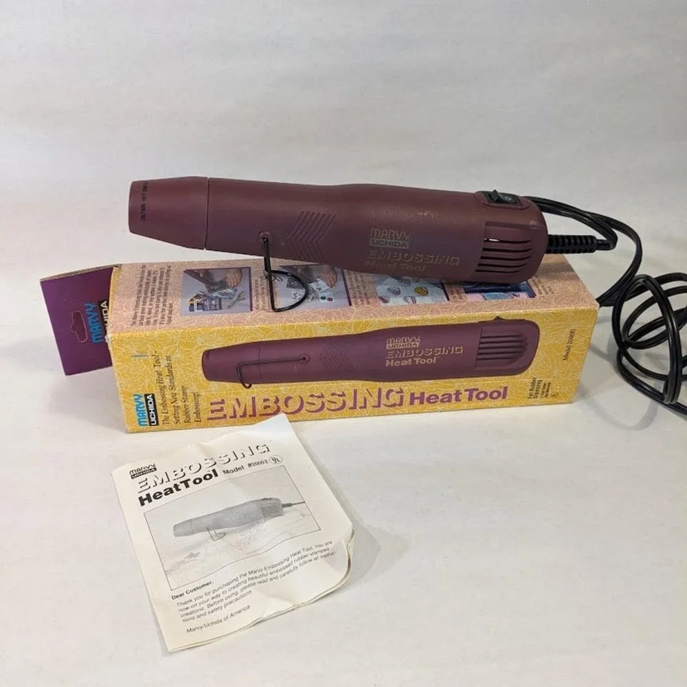 Marvy Uchida Embossing Heat Tool Model 2000II Purple Crafting Tool w/ Box Works